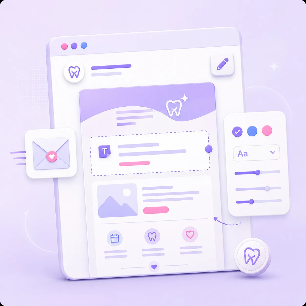 Custom patient email editor with practice branding, colors, and message controls