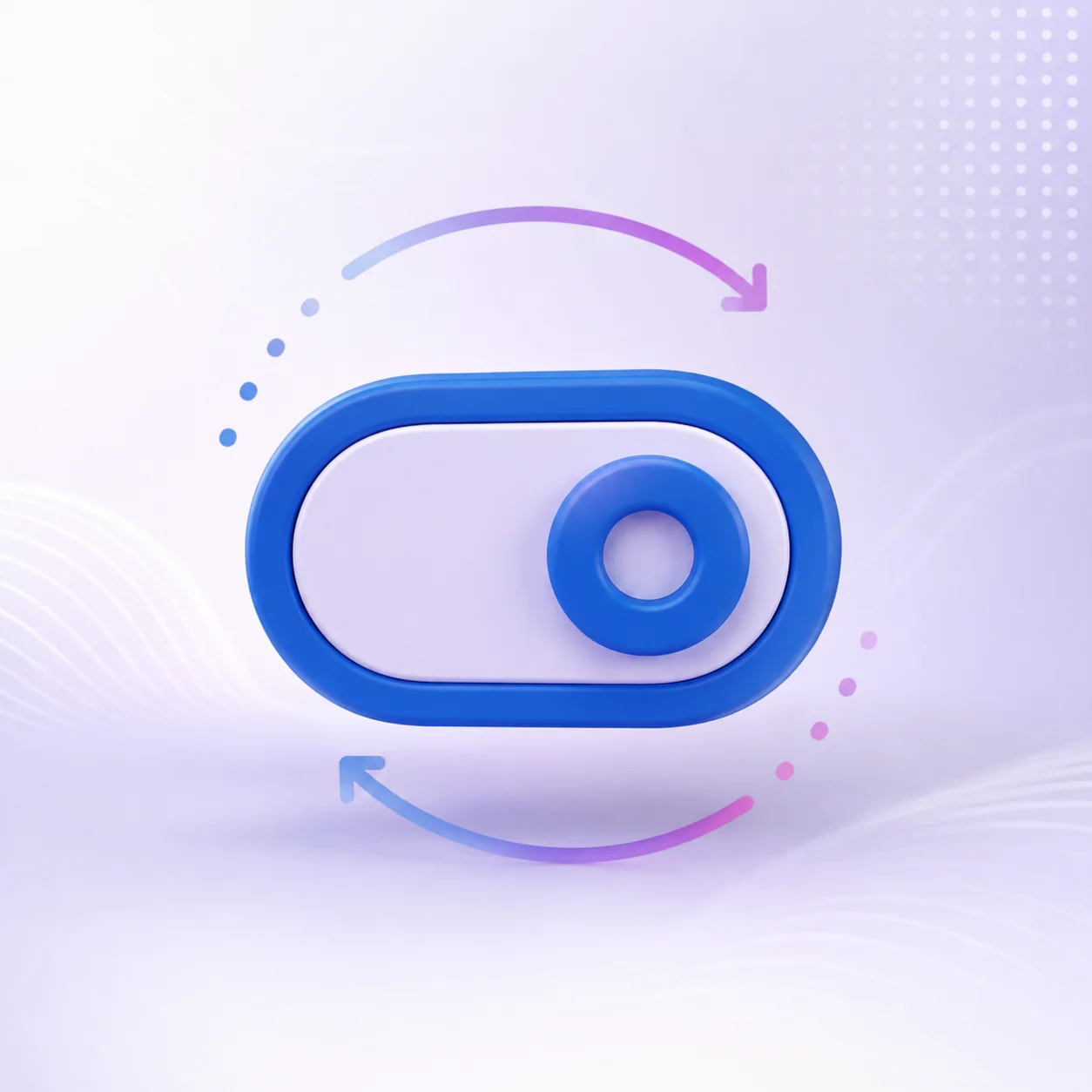 Automated delivery toggle with circular arrows