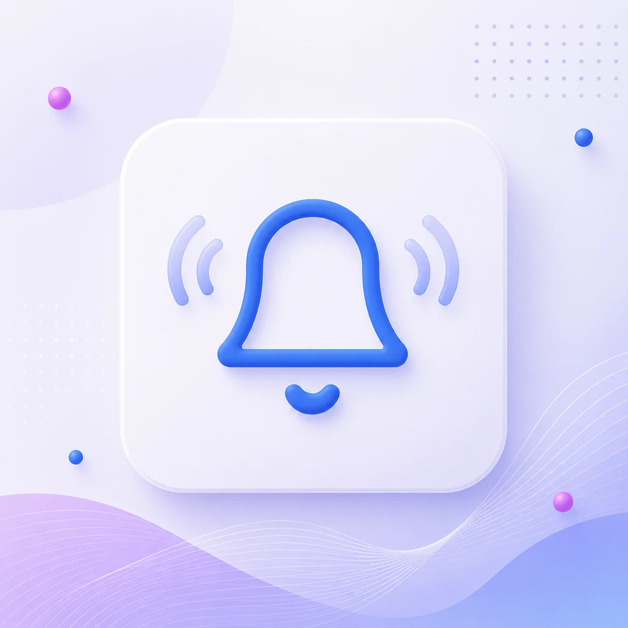 Staff notification graphic with a ringing bell on a light lavender background