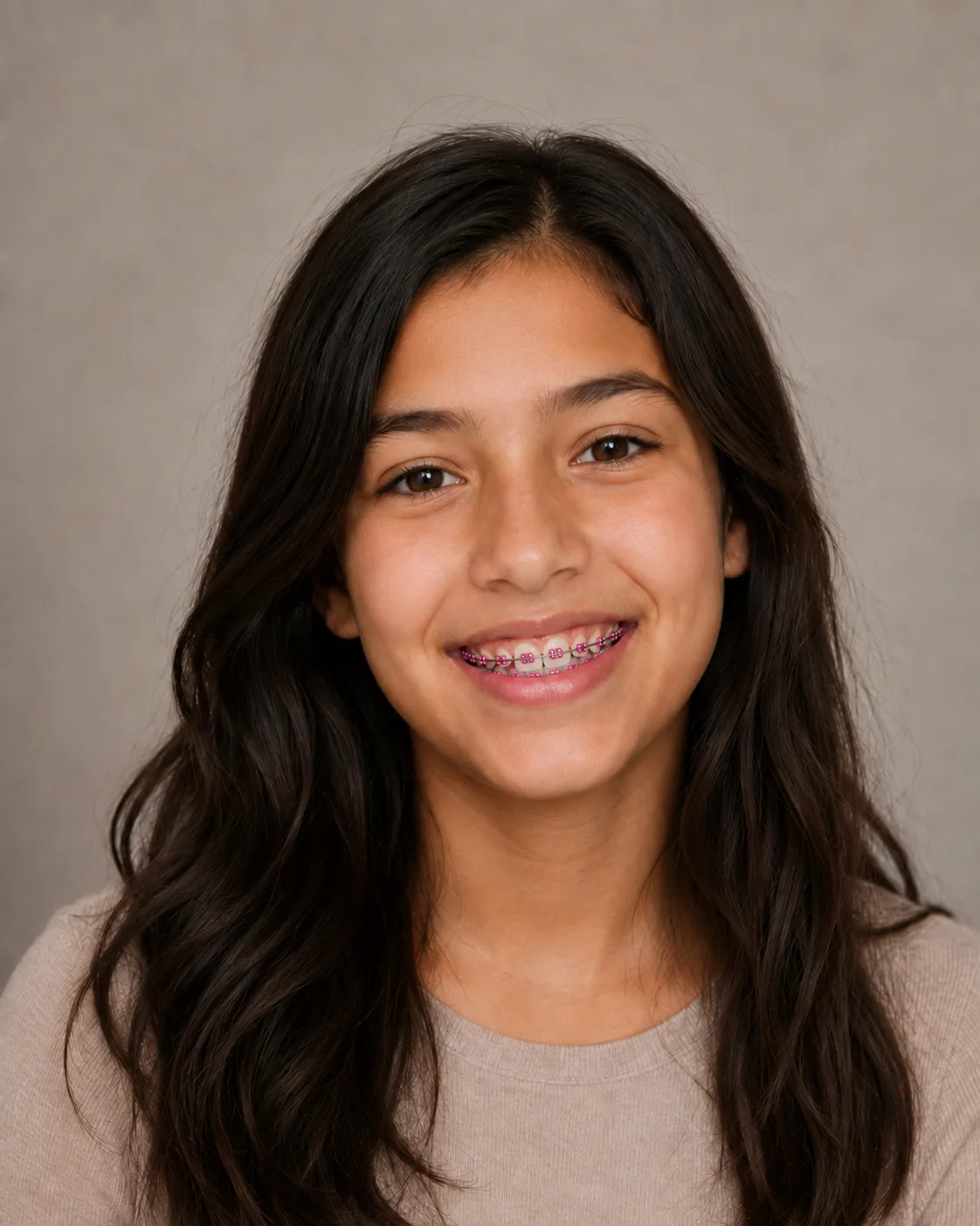 Patient smile after colored braces simulation